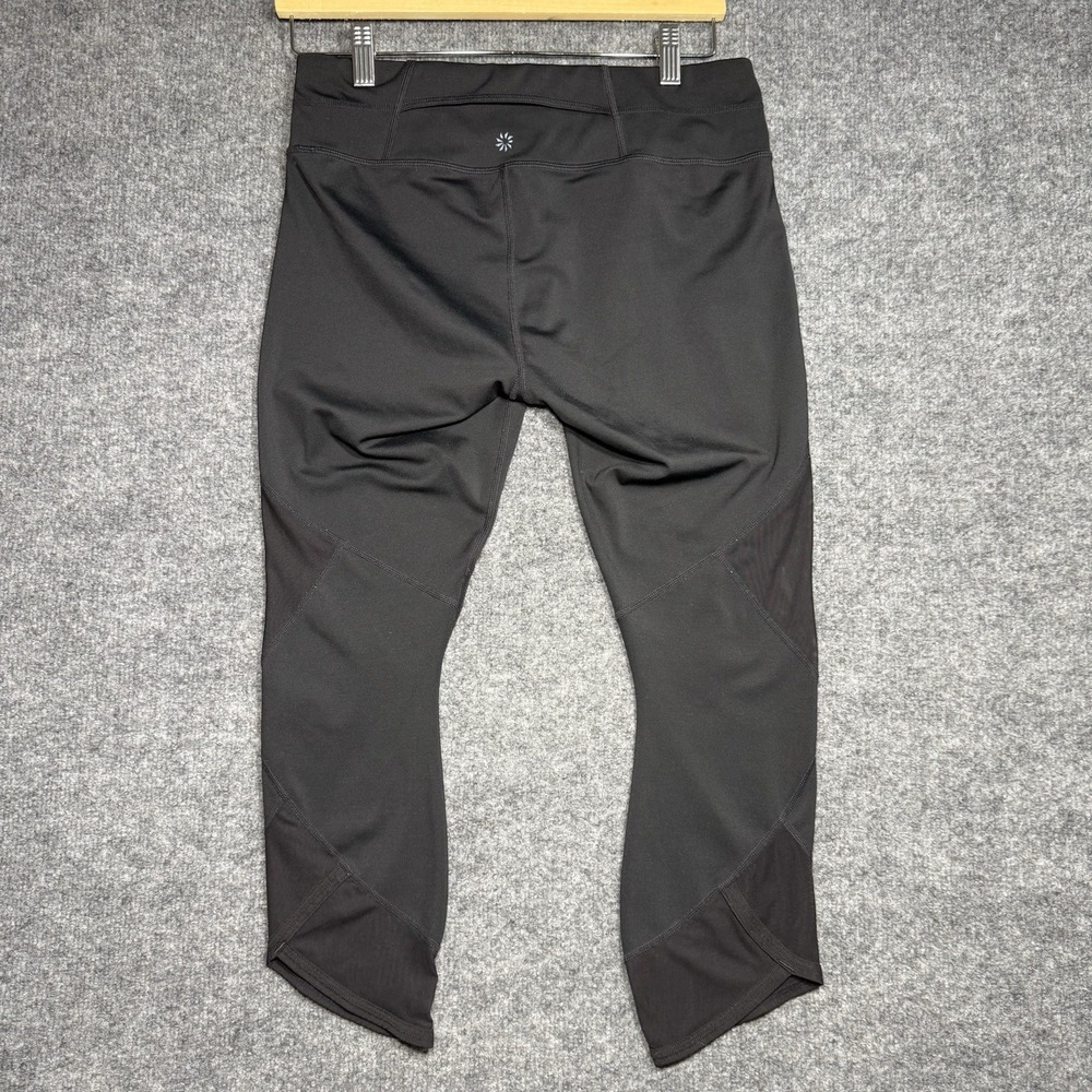 ATHLETA Women's Black Capri Cropped Leggings Semi Sheer Size Medium